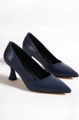 Kandy Lacivert Stiletto Kısa Kadeh Topuklu Ayakkabı thumbnail 4