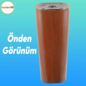 Linden Lüks Mobilya Kanepe Sehpa Tv Ünitesi Koltuk Ayağı 12 Cm Kahverengi Oval Baza Ayakları - 5