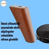 Linden Lüks Mobilya Kanepe Sehpa Tv Ünitesi Koltuk Ayağı 12 Cm Kahverengi Oval Baza Ayakları - 2