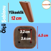 Linden Lüks Mobilya Kanepe Sehpa Tv Ünitesi Koltuk Ayağı 12 Cm Kahverengi Oval Baza Ayakları - 4