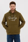 Süperlife Erkek Kapşonlu Regular Fit Brooklyn Baskılı İnce Sweatshirt SPR23SW361 - 3