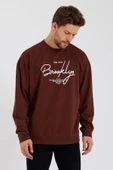 Süperlife Erkek Bisiklet Yaka Regular Fit  El Yazılı Brooklyn İnce Sweatshirt SPR23SW331 thumbnail 4