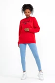 Süperlife Kadın Kapşonlu Regular Fit Tokya Baskılı İnce Sweatshirt SPR22SWK164 - 6