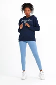 Süperlife Kadın Kapşonlu Regular Fit Tokya Baskılı İnce Sweatshirt SPR22SWK164 - 4