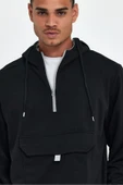 Erkek Kapşonlu Regular Fit Yarım Ferm.Kargo Cepli İnce Sweatshirt SPR22SW171 - 9