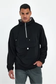 Erkek Kapşonlu Regular Fit Yarım Ferm.Kargo Cepli İnce Sweatshirt SPR22SW171 - 8
