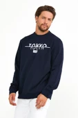 Süperlife Erkek Bisiklet Yaka Regular Fit Tokyo Basklı İnce Sweatshirt spr22sw134 - 3