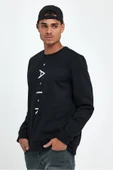 Süperlife Erkek Bisiklet Yaka Regular Fit Air Baskılı İnce Sweatshirt SPR22SW131 - 4
