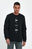 Süperlife Erkek Bisiklet Yaka Regular Fit Air Baskılı İnce Sweatshirt SPR22SW131 - 1