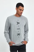 Süperlife Erkek Bisiklet Yaka Regular Fit Air Baskılı İnce Sweatshirt SPR22SW131 - 8