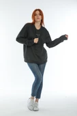 Süperlife Kadın Bisiklet Yaka Oversize Fit Brooklyn Baskılı Sweatshirt SPR22SWK030 - 10