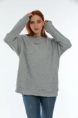 Süperlife Kadın Bisiklet Yaka Oversize Fit Brooklyn Baskılı Sweatshirt SPR22SWK030 - 4