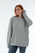 Süperlife Kadın Bisiklet Yaka Oversize Fit Brooklyn Baskılı Sweatshirt SPR22SWK030 - 2
