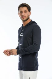 Erkek Kapşonlu Regular Air Baskılı İnce Sweatshirt SPR22SW104 - 5