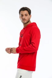 Erkek Kapşonlu Regular Air Baskılı İnce Sweatshirt SPR22SW104 - 9