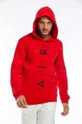 Erkek Kapşonlu Regular Air Baskılı İnce Sweatshirt SPR22SW104 - 10