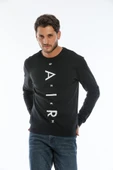 Süperlife Erkek Bisiklet Yaka Slim fit AR Baskılı İnce Sweatshirt SPR22sw101 - 8