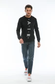 Süperlife Erkek Bisiklet Yaka Slim fit AR Baskılı İnce Sweatshirt SPR22sw101 - 6