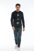 Süperlife Erkek Bisiklet Yaka Slim fit AR Baskılı İnce Sweatshirt SPR22sw101 - 7