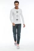 Süperlife Erkek Bisiklet Yaka Slim fit AR Baskılı İnce Sweatshirt SPR22sw101 - 4