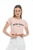 Süperlife Kadın Newyork Baskılı  Slim Fit  Tişort  SPR21Y15 - 1