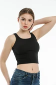 Süperlife Kadın Crop Örme Slim Fit  Atlet-Tişort  SPR21Y12 - 7