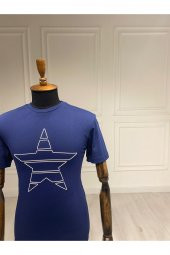Interview O Yaka Yıldız Desen Basic Lacivert T-shirt - 1