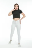 Süperlife Kadın Bisiklet Yaka Slim Fit Brookyn Baskılı Tişort SPR21Y14 - 9
