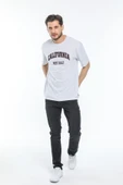 Süperlife Erkek Bisiklet Yaka Slim Fit Californıa  Baskılı  Tişort SPR21Y22 - 8