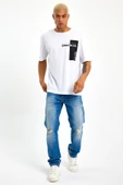Süperlife Erkek Bisiklet Yaka Slim Fit Baskılı Tişort SPR21Y21 - 4