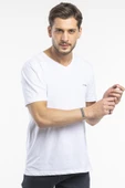 Süperlife Erkek V Yaka Slim Fit Brooklyn Baskılı Kısa Kollu Tişort SPR 265 - 3