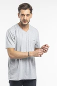 Süperlife Erkek V Yaka Slim Fit Brooklyn Baskılı Kısa Kollu Tişort SPR 265 - 6