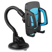 Hytech HY-XH20 Vantuz + Braketi 360 Derece Telefon Tutucu Siyah-Mavi - 1