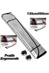 Katlanabilir Parlak Oto Araba Ön Cam Güneşlik 130 Cm X 60 Cm thumbnail 3