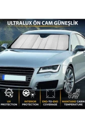 Katlanabilir Parlak Oto Araba Ön Cam Güneşlik 130 Cm X 60 Cm thumbnail 4