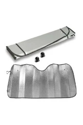 Araba Ön Cam Güneşliği Balonlu Metalize Parlak Alüminyum Katlanabilir Oto Güneşlik (130x60cm thumbnail 3