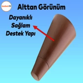 Konik Lüks Mobilya Kanepe Sehpa Tv Ünitesi Koltuk Ayağı 12 Cm Kahverengi Baza Ayakları - 3