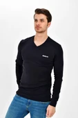 Süperlife V Yaka Uzun Kollu Dar Kalıp İnce Erkek Sweatshirt SPR 2019K19 - 2