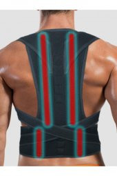 Ortopedik Dik Duruş Korsesi Balenli Manyetik Kamburluk Önleyici Korse Erkek Sırt Korsesi thumbnail 2
