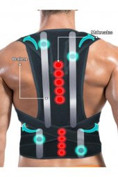 Yenilikçi Tasarım Unisex Siyah Balenli Manyetik Duruş Düzeltici Dik Duruş Korsesi thumbnail 5