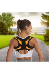 Unisex Siyah Ortopedik Dik Duruş Korsesi Bel Sırt Omuz Kamburluk Korsesi thumbnail 2