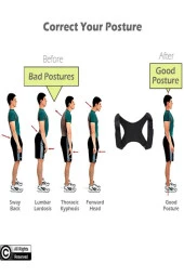 Yeni Nesil Dik Duruş Korsesi Kamburluk Önleyici Terletmez Korse Unisex Siyah thumbnail 4