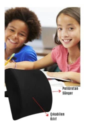 Tam Ortopedik Sırt Minderi Bel Yastığı Destek Dik Duruş Desteği Araç Koltuk Minderi - 4