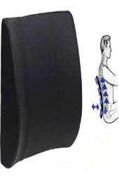 Unisex Siyah Ortopedik Koltuk Minderi Araç Sandalye Bel Sırt Desteği Bel Dik Duruş Destek - 1