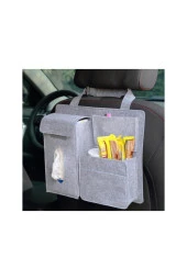 Araba Koltuk Arkası Keçe Organizer Çanta Bagaj Organizer Araç Içi Eşya Düzenleyici Gri - 1