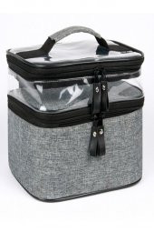 Makyaj Çantası Makyaj Bavulu Şeffaf Çanta Profesyonel Seyahat Seti Yeni Nesil - 1