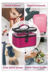 Yeni Tasarım 2 Bölmeli Ve 3 Renk Seçeneği Makyaj Çantası - 4