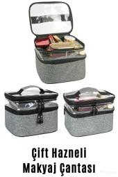Makyaj Çantası Makyaj Bavulu Şeffaf Çanta Profesyonel Seyahat Seti Yeni Nesil - 2
