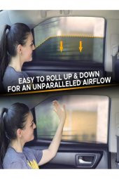 Araba Yan Cam Perdesi Oto Arka Perde Araç Güneşlik Gölgelik Bebek Çocuk Bebe Örtü Cam Çorabı Filmi - 4