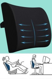 Visko Bel Ve Sırt Minderi Yastığı Oto Araç Ofis Koltuk Sırt Bel Destekleyici Minder Yastık - 1